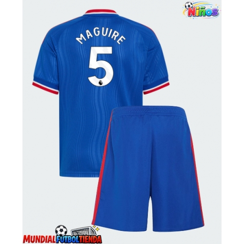 Camiseta Manchester United Harry Maguire #5 Segunda Equipación Replica 2026-27 para niños mangas cortas (+ Pantalones cortos)